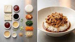 냉동두부로 고기 결 살린 소이미트 비빔밥 덮밥—고추장 양념으로 팬 하나에 완성