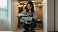 옷걸이 2개로 롱코트 길이 줄여 거는 옷장 정리 꿀팁