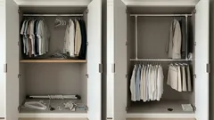 세리아 로프와 텐션봉으로 옷장 2단 만들기, 10분 수납 업그레이드