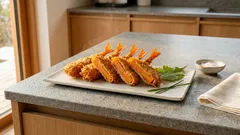 새우튀김처럼 보이는 당근튀김 레시피—미리 쪄서 속은 촉촉, 겉은 바삭하게