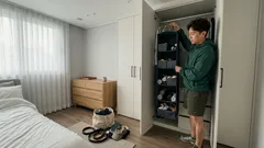 소품이 늘 난장판이라면 행잉 수납 5단으로 옷장 동선부터 줄이기