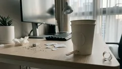 100원숍 재료로 만드는 누르면 열리는 책상 위 미니 휴지통 DIY