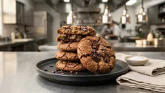 한 볼로 끝내는 쌀가루·오트밀 코코아 쿠키—카카오닙 올려 쌉싸름하게 굽기