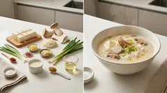 닭 대신 두부로 끓이는 삼계탕 느낌 수프—냄비 하나로 속 편한 한 그릇