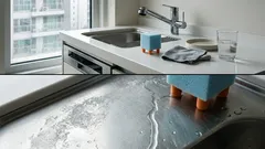 다이소 4발 큐브 스펀지로 싱크대 물때 제거해본 솔직 후기