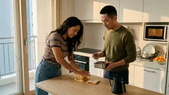 다이소 미니 샌드메이커로 아침 10분, 한 번에 4개 미니 샌드위치 만들기