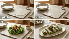 남은 잎채소로 10분 완성: 바삭한 그라놀라 생춘권(월남쌈)