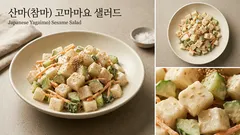 불 없이 10분: 산마(참마) 아삭함 살린 진한 고마마요 샐러드